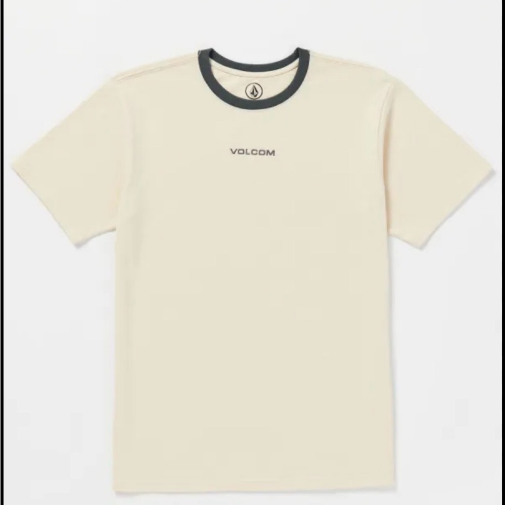Volcom Cream With Black Lines Tshirt L
